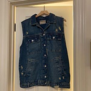 free people lola slouch denim vest